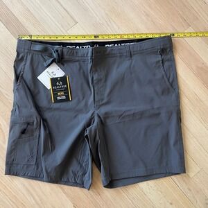 Realtree Fishing Mens Hybrid Shorts 2XL 44/46 Charcoal Grey Cargo Stretch